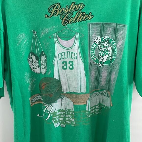 Vintage Nutmeg Single Stitch Boston Celtics NBA Locker Room Home Court Tee Sz XL - Picture 4 of 17